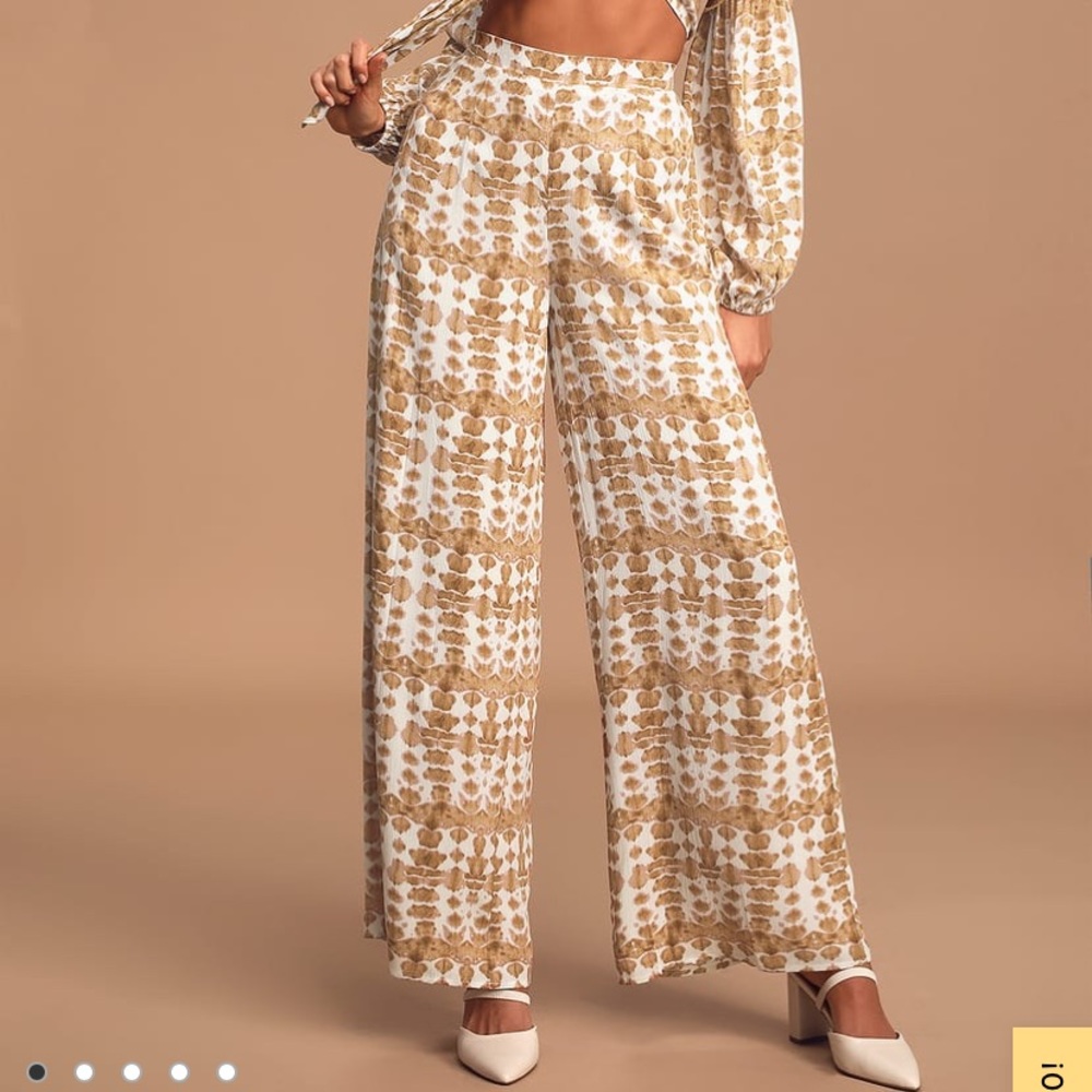 Wide leg print pant